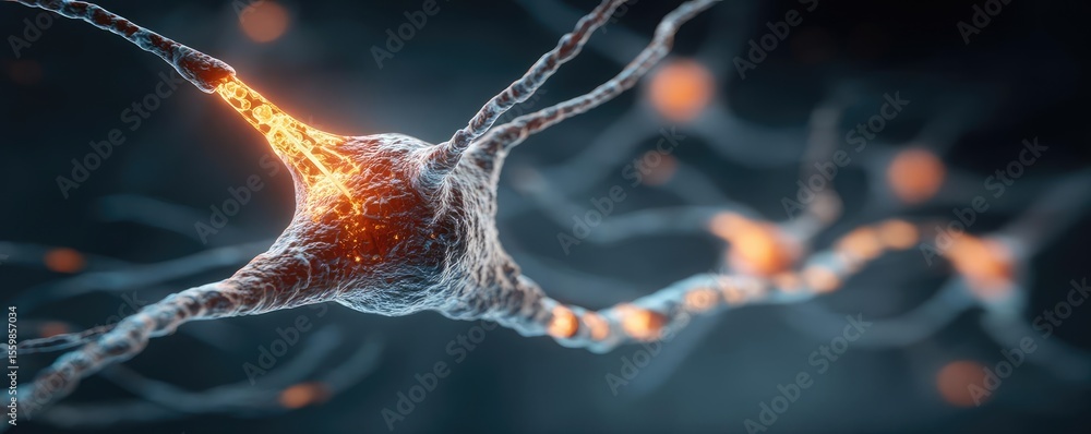 Poster biological logic from brain-inspired neuron activation concept. detailed representation of neuron co