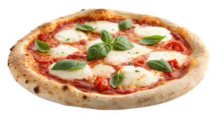 fresh and authentic Yummy Neapolitan pizza food on white background