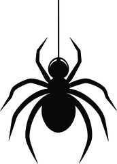 Hanging Spider Silhouette A Creepy Halloween Illustration
