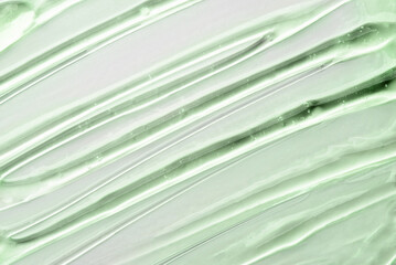 The texture of the green cosmetic gel