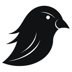 Elegant Black Bird Silhouette A Vector Illustration of a Bird's Head and Neck, Perfect for Logos, Branding, and Design Projects