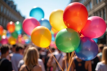 Celebrating Diversity and Joy: Rainbow Balloons Add Festive Ambiance to Pride Festival