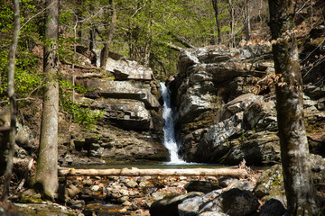 Crystal waterfalls tumble gently through the lush, endless Arkansas forests, hidden among rolling...