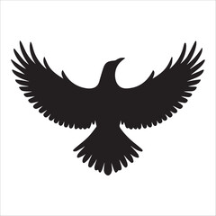Obraz premium Eagle Hawk Silhouette Logo – Wild Bird Vector for Emblem, Badge, or Branding Design