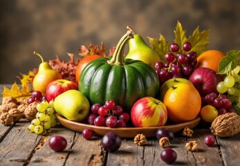 Autumnal Fruit and Pumpkin Display
