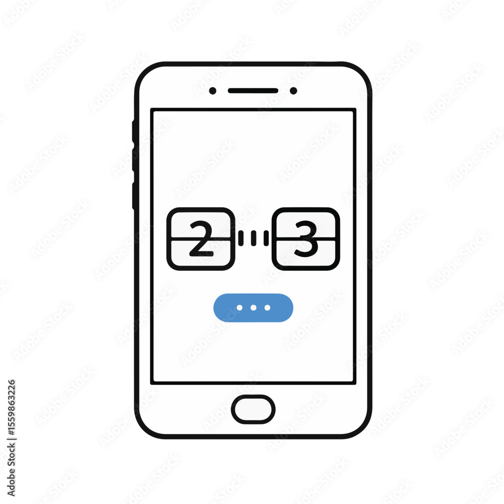 Poster a smartphone display of a clock, which display time.