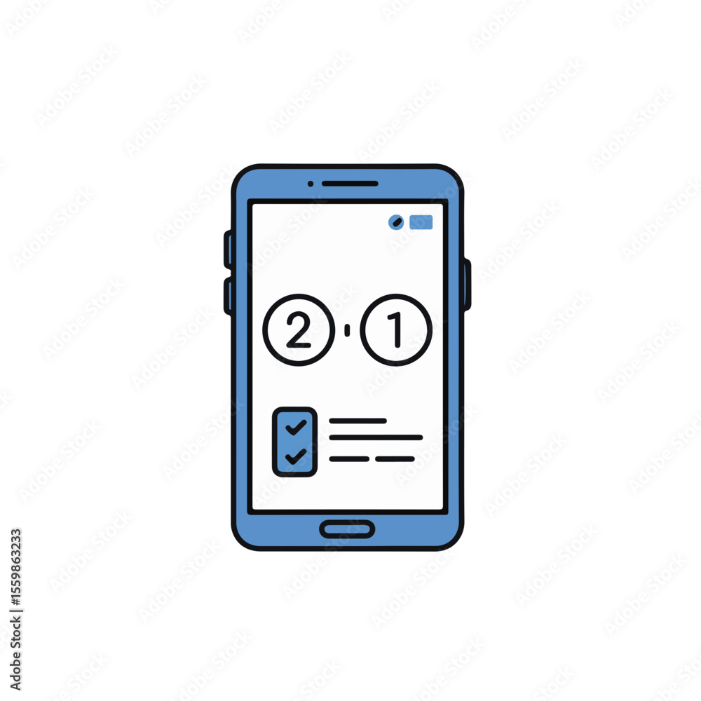 Poster digital interface on smartphone showing a list and numbers.