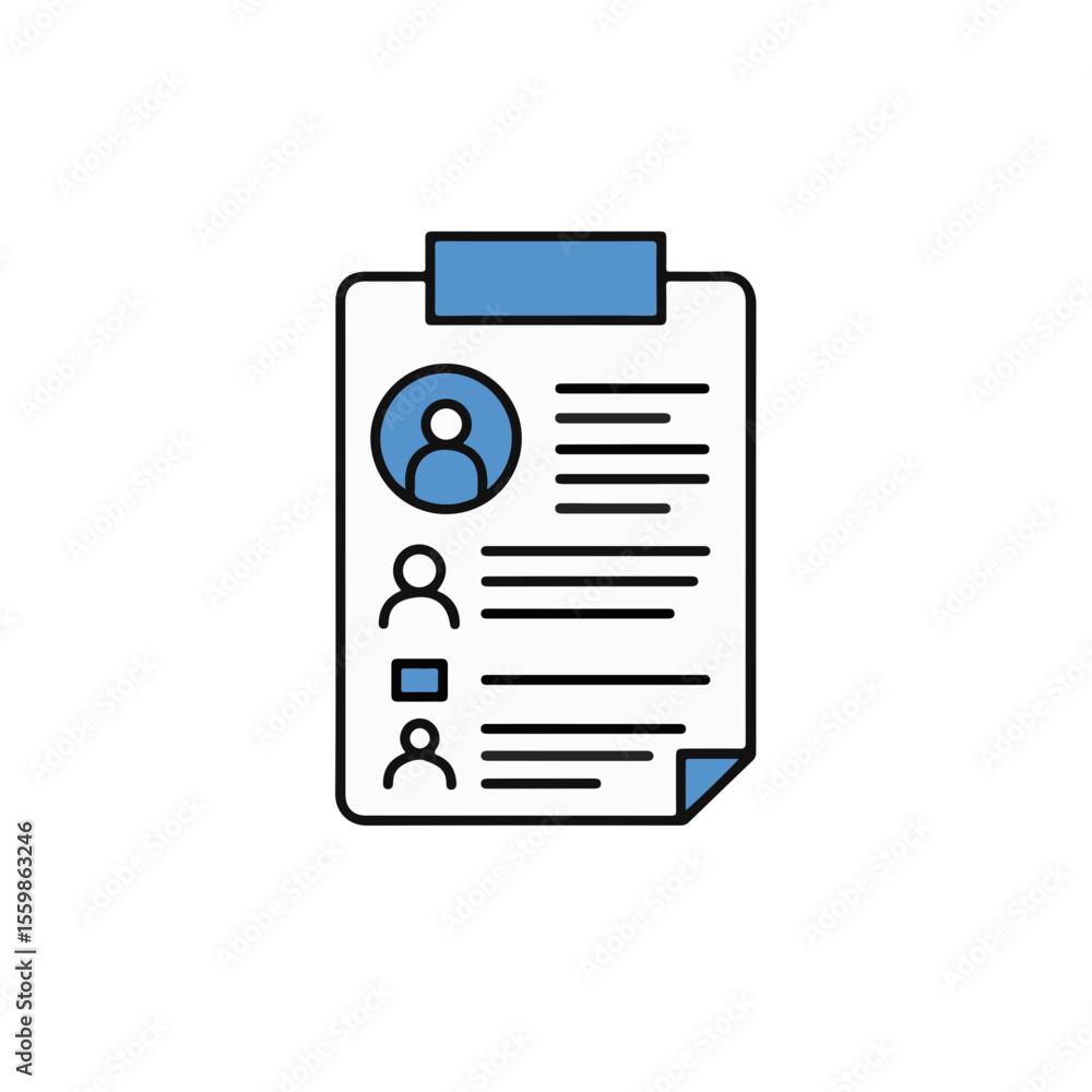 Poster document with user profiles icons.