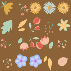 Florar Pattern. Abstract Floral Background Design with Artistic Botanical Elements