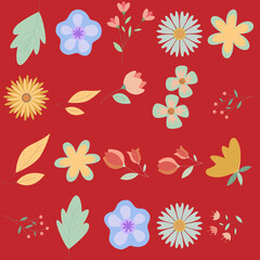 Florar Pattern. Abstract Floral Background Design with Artistic Botanical Elements