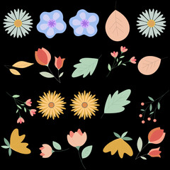 Florar Pattern. Abstract Floral Background Design with Artistic Botanical Elements