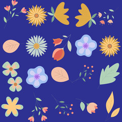 Florar Pattern. Abstract Floral Background Design with Artistic Botanical Elements