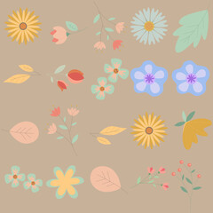 Florar Pattern. Abstract Floral Background Design with Artistic Botanical Elements