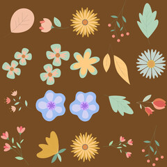 Florar Pattern. Abstract Floral Background Design with Artistic Botanical Elements