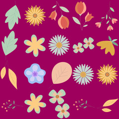 Florar Pattern. Abstract Floral Background Design with Artistic Botanical Elements