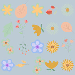 Florar Pattern. Abstract Floral Background Design with Artistic Botanical Elements