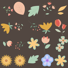 Florar Pattern. Abstract Floral Background Design with Artistic Botanical Elements