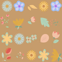 Florar Pattern. Abstract Floral Background Design with Artistic Botanical Elements