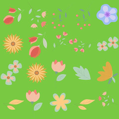 Florar Pattern. Abstract Floral Background Design with Artistic Botanical Elements