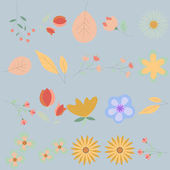 Obraz premium Florar Pattern. Abstract Floral Background Design with Artistic Botanical Elements