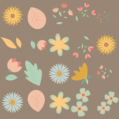 Florar Pattern. Abstract Floral Background Design with Artistic Botanical Elements