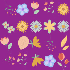 Florar Pattern. Abstract Floral Background Design with Artistic Botanical Elements