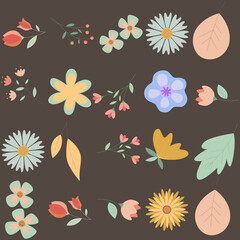 Florar Pattern. Abstract Floral Background Design with Artistic Botanical Elements