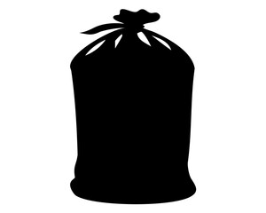 garbage bag icon vector silhouette, Trash bag silhouette