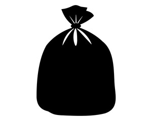 garbage bag icon vector silhouette, Trash bag silhouette