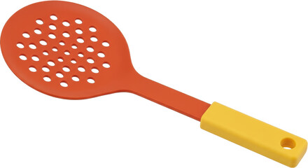 Isolated Orange Slotted Spoon
