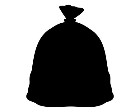 garbage bag icon vector silhouette, Trash bag silhouette