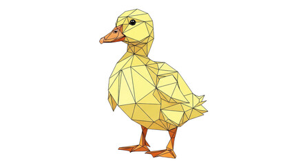 Isolated Low Poly Duck
