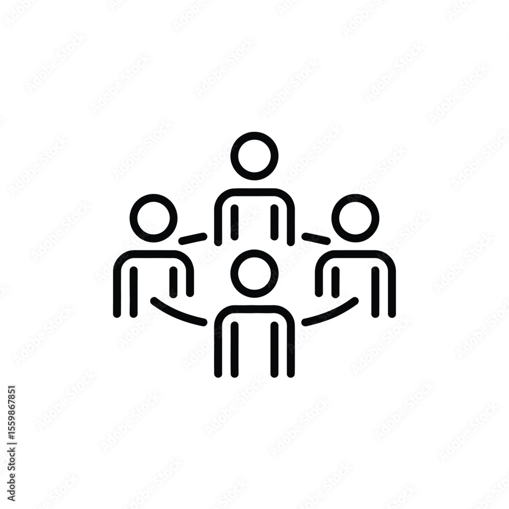 Poster teamwork and collaboration icon representing group dynamics and interconnectedness