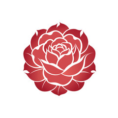 Vintage-inspired silhouette icon of a blooming peony flower with detailed petal layers in Adobe Illustrator Artwork