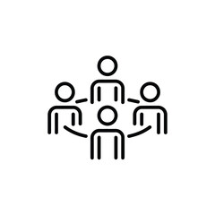 Teamwork and Collaboration Icon Representing Group Dynamics and Interconnectedness