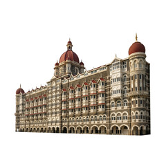 Elegant Taj Hotel isolated on white &ndash; perfect for travel websites, ads, and brochures. High-quality PNG with transparent background