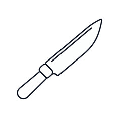 Fototapeta premium Minimalist black and white knife icon on plain white background, simplicity