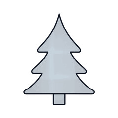 Fototapeta premium Minimalist pine tree icon on white background, nature symbolism