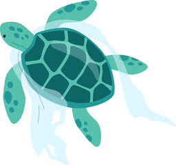 Sea Turtle with Plastic Bag

