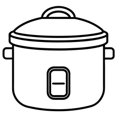 Rice Cooker Flat Vector Illustration – Minimal Art Style