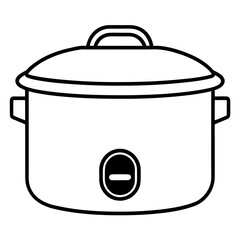 Rice Cooker Flat Vector Illustration – Minimal Art Style