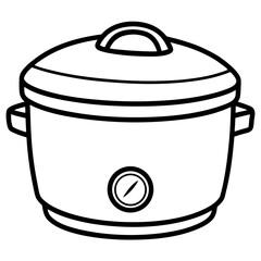 Rice Cooker Flat Vector Illustration – Minimal Art Style
