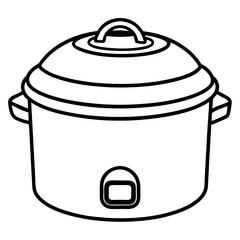 Rice Cooker Flat Vector Illustration – Minimal Art Style