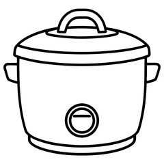Rice Cooker Flat Vector Illustration – Minimal Art Style