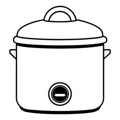 Rice Cooker Flat Vector Illustration – Minimal Art Style