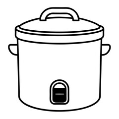 Rice Cooker Flat Vector Illustration – Minimal Art Style