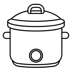 Rice Cooker Flat Vector Illustration – Minimal Art Style