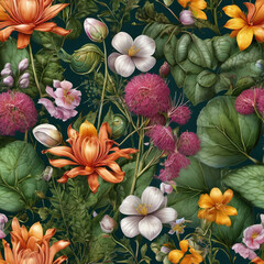 4K Resolution Medical Illustration of Plants and Flowers
