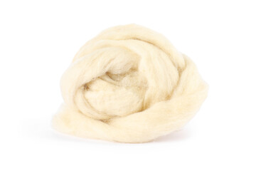 Soft wool for felting isolated on white