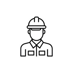 Line art icon of a construction worker